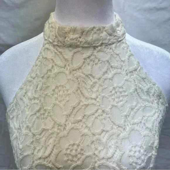 Abercrombie and Fitch cream colored lace halter dress - Picture 10 of 14